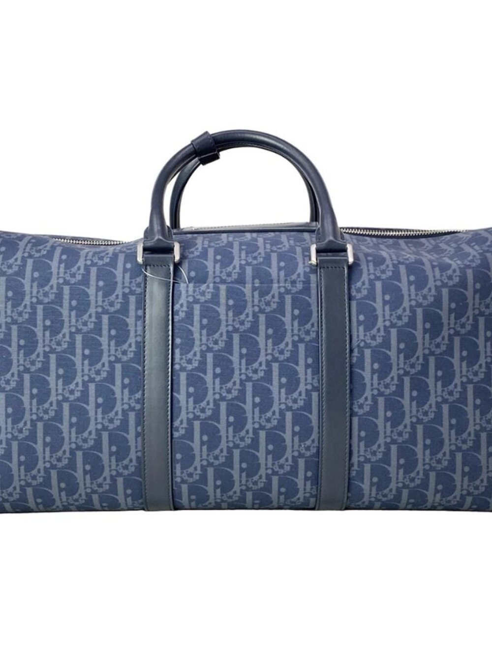 DIOR/ChristianDior Rango 50 Navy Dark Navy Multi Canvas Leather Boston Bag - Picture 3 of 13